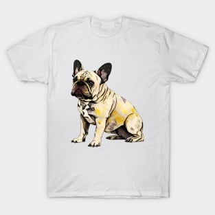 Geometric French Bulldog No. 3: Light Background (on a no fill background) T-Shirt